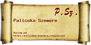 Palicska Szemere névjegykártya